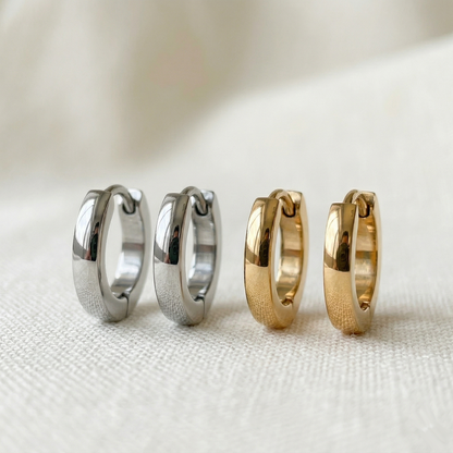 Surgical Steel Dome Huggie Hoop Earrings 2.5mm 20G