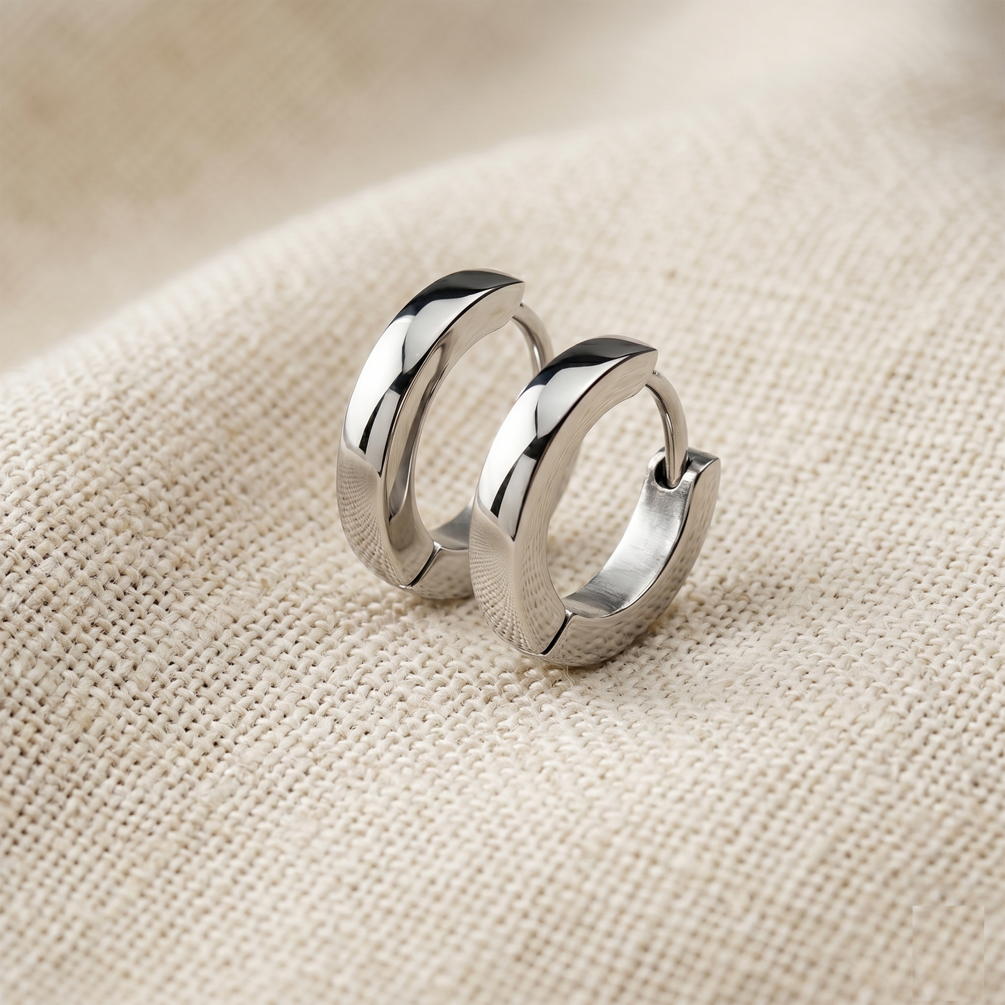 Surgical Steel Dome Huggie Hoop Earrings 2.5mm 20G