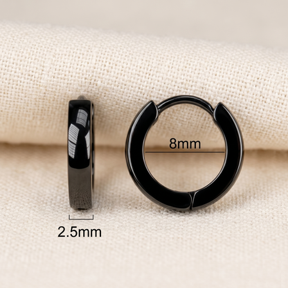 Surgical Steel Dome Huggie Hoop Earrings 2.5mm 20G