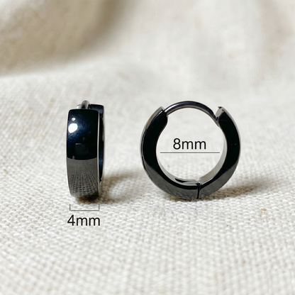 Surgical Steel Dome Huggie Hoop Earrings 4mm 20G