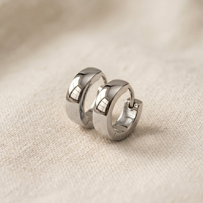 Surgical Steel Dome Huggie Hoop Earrings 4mm 20G