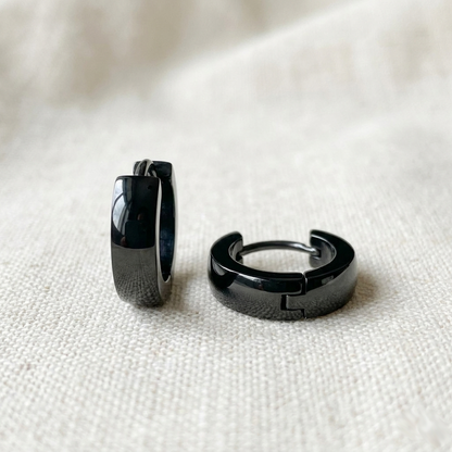 Surgical Steel Dome Huggie Hoop Earrings 4mm 20G