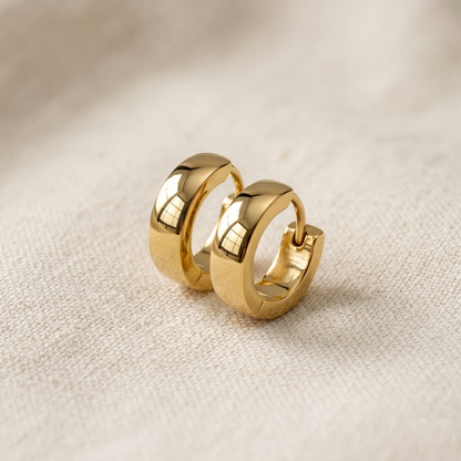Surgical Steel Dome Huggie Hoop Earrings 4mm 20G