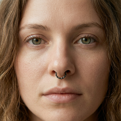 Surgical Steel X-Faceted Front Hinged Segment Hoop 16G