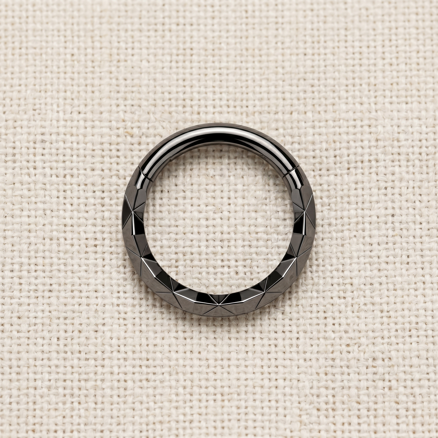 Surgical Steel X-Faceted Front Hinged Segment Hoop 16G