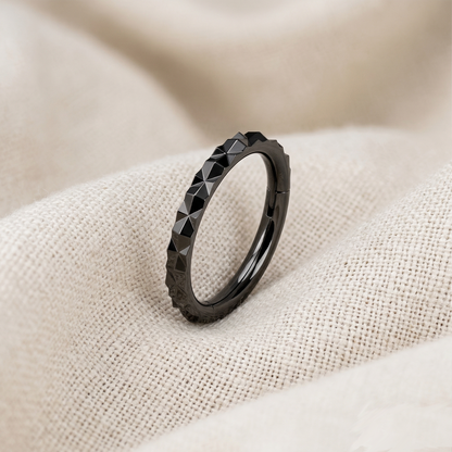 Surgical Steel X-Faceted Hinged Clicker Hoop 16G
