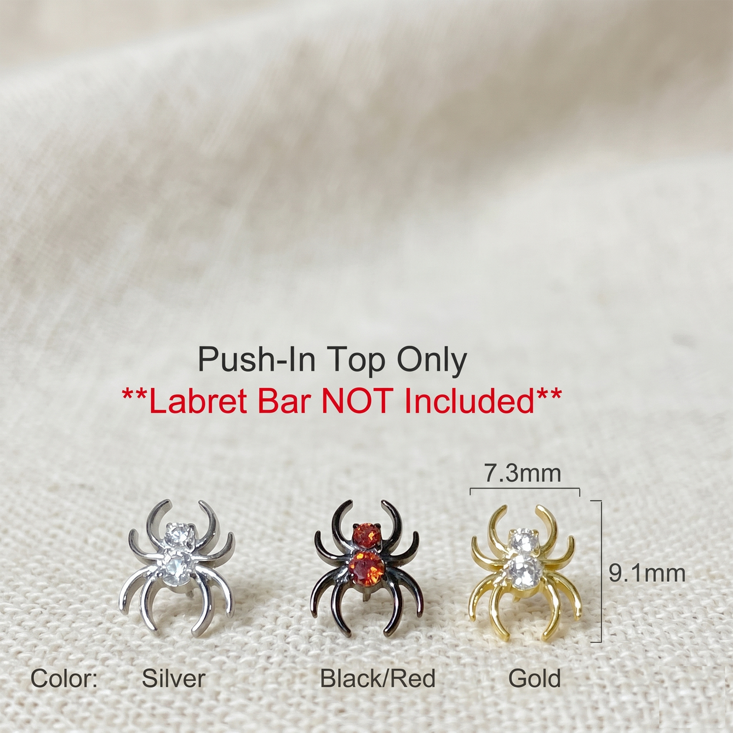 Titanium Spider CZ Threadless Top