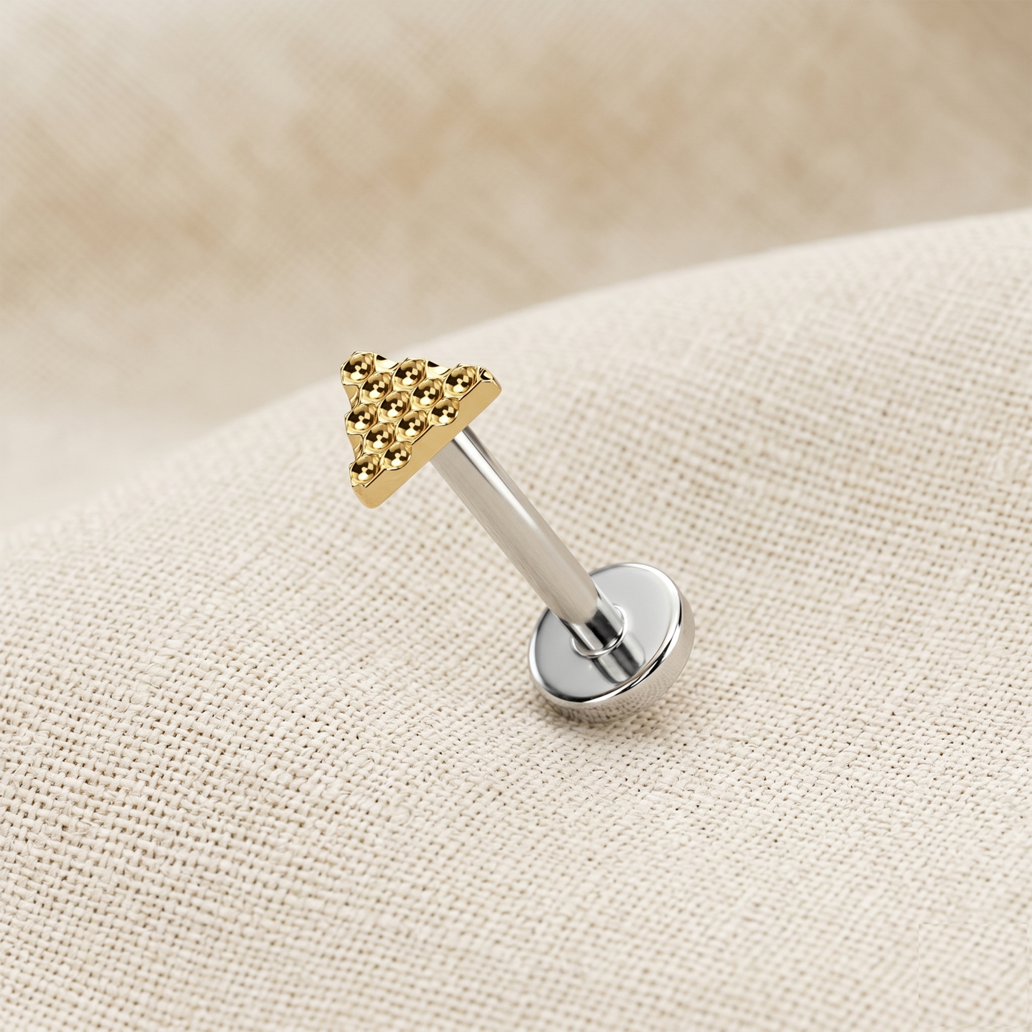Titanium Triangle Dia-Cut Threadless Stud