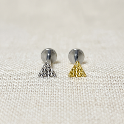 Titanium Triangle Dia-Cut Threadless Stud