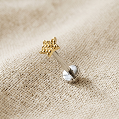 Titanium Dia-Cut Star Threadless Labret Stud 16G 18G 20G