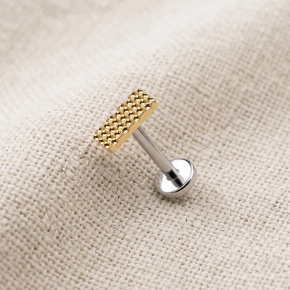 Titanium Rectangle Dia-Cut Threadless Stud