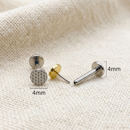 Titanium Round Beaded Threadless Stud