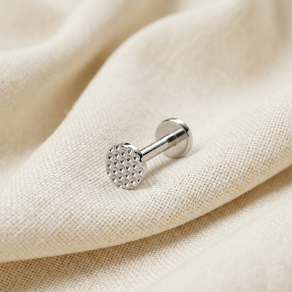 Titanium Round Beaded Threadless Stud