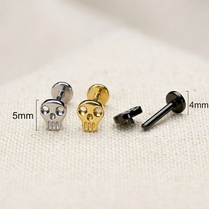 Titanium Hollow Skull Threaded Stud 16G