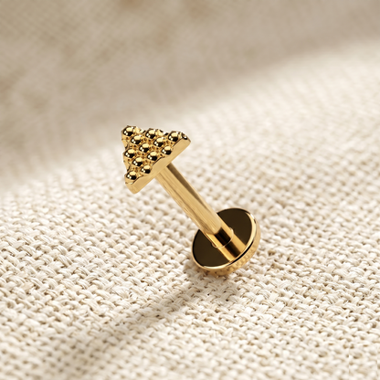 Titanium Beaded Triangle Threaded Stud 16G