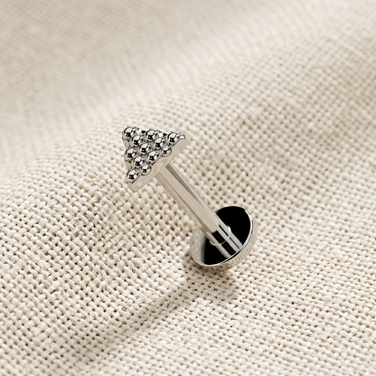 Titanium Beaded Triangle Threaded Stud 16G