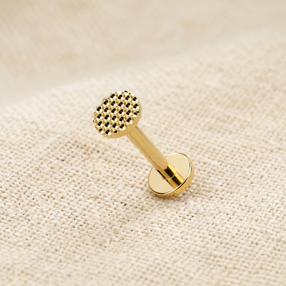 Titanium Beaded Round Threaded Stud 16G
