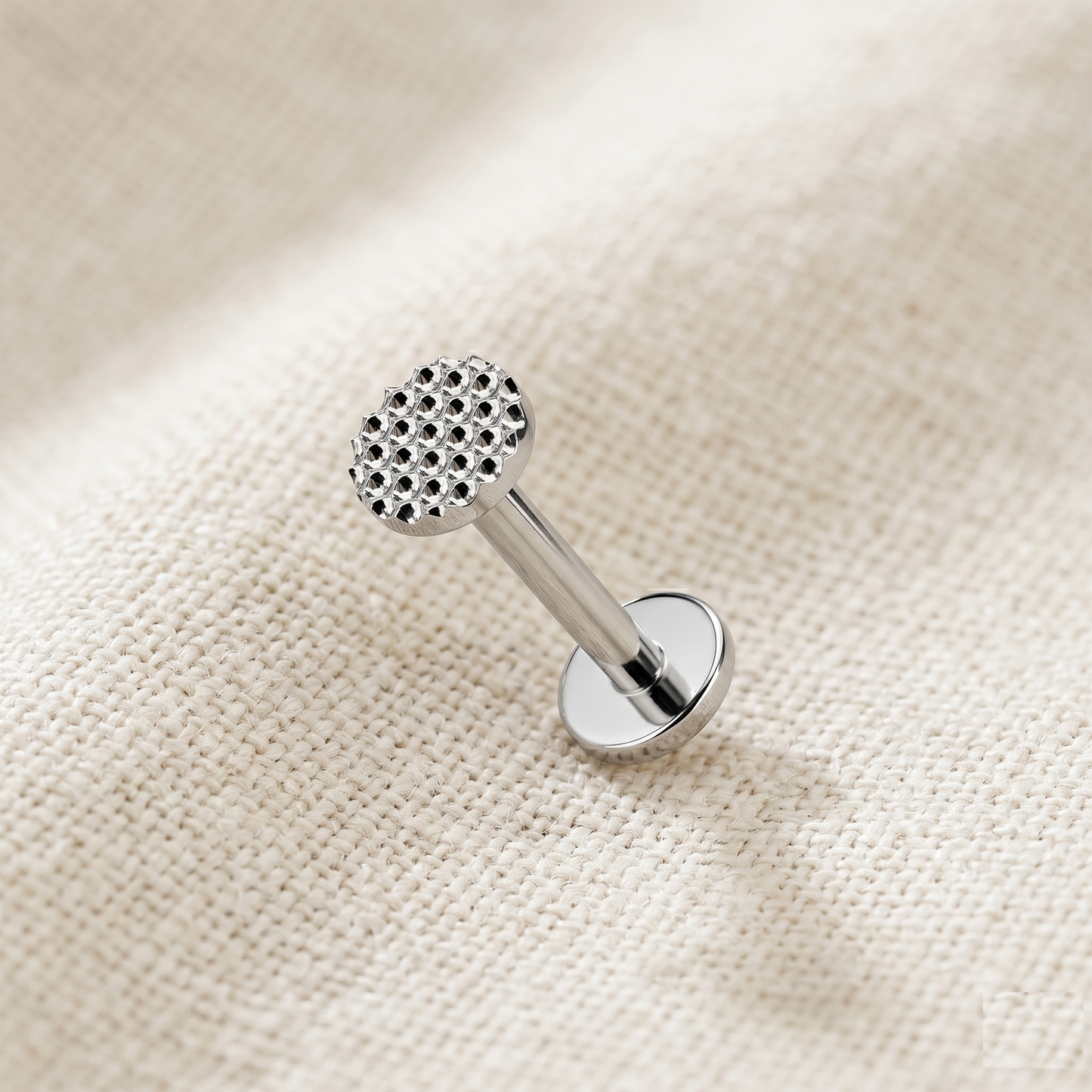 Titanium Beaded Round Threaded Stud 16G