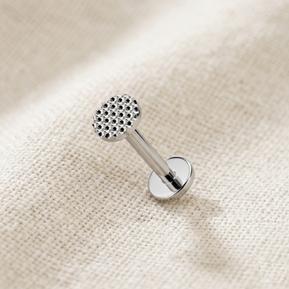 Titanium Beaded Round Threaded Stud 16G