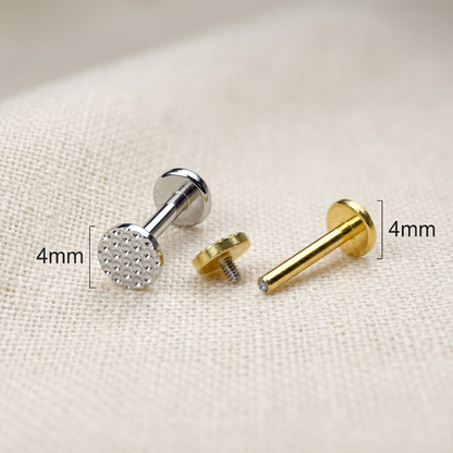 Titanium Beaded Round Threaded Stud 16G
