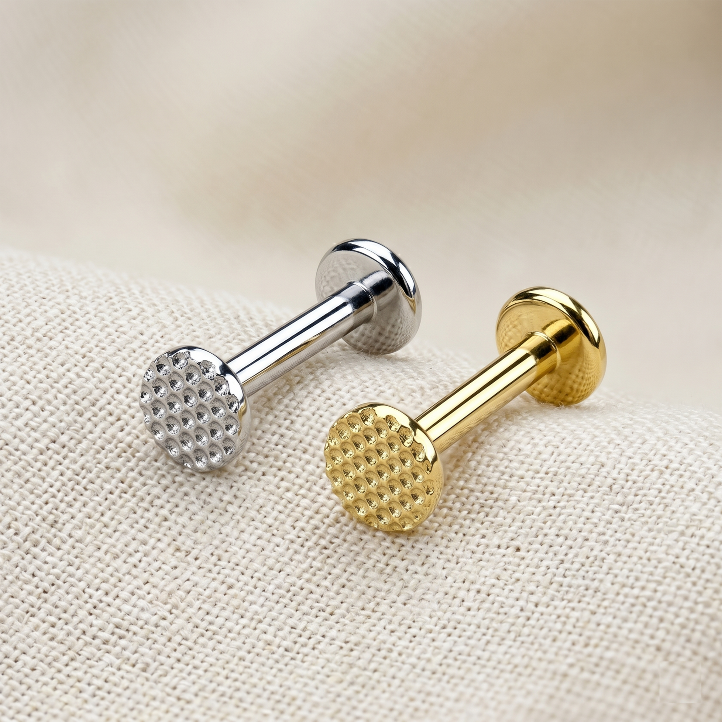 Titanium Beaded Round Threaded Stud 16G