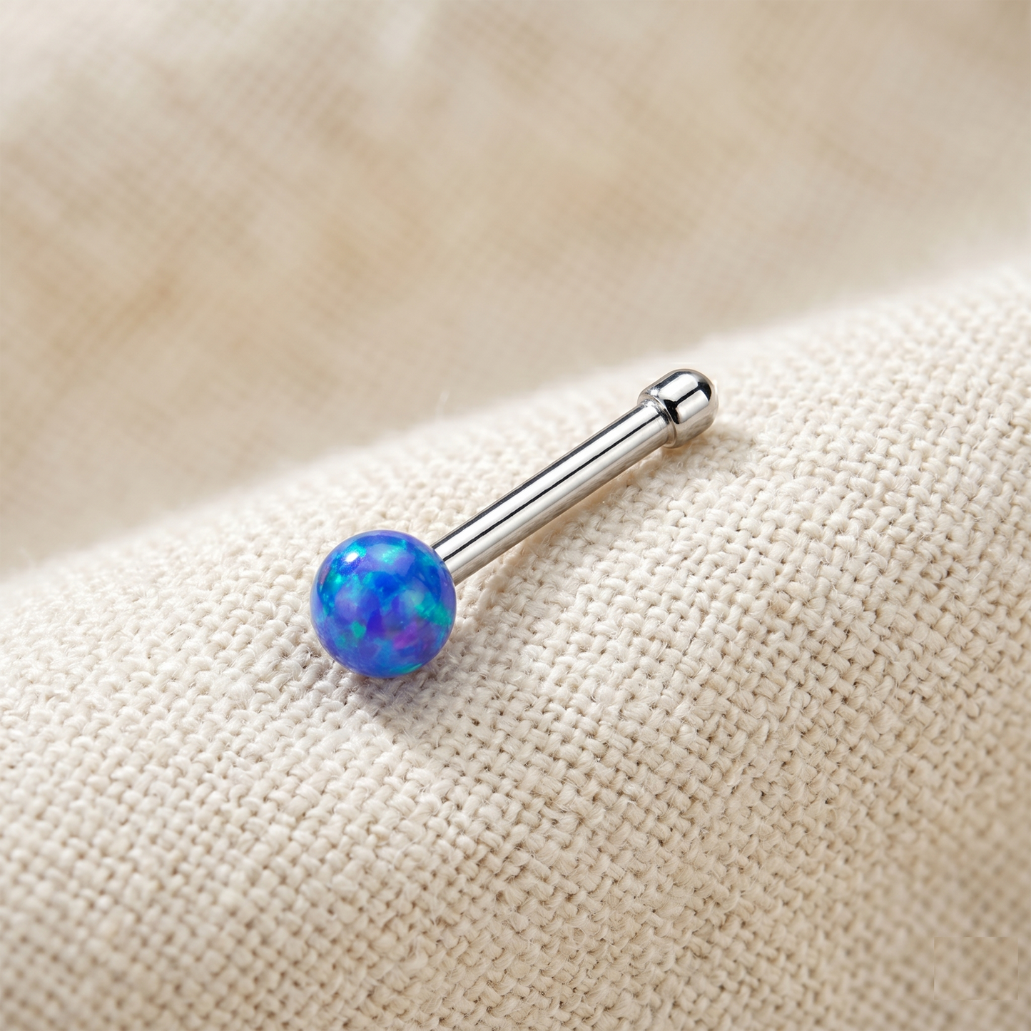 Surgical Steel Opal Ball Nose Bone Stud 20G