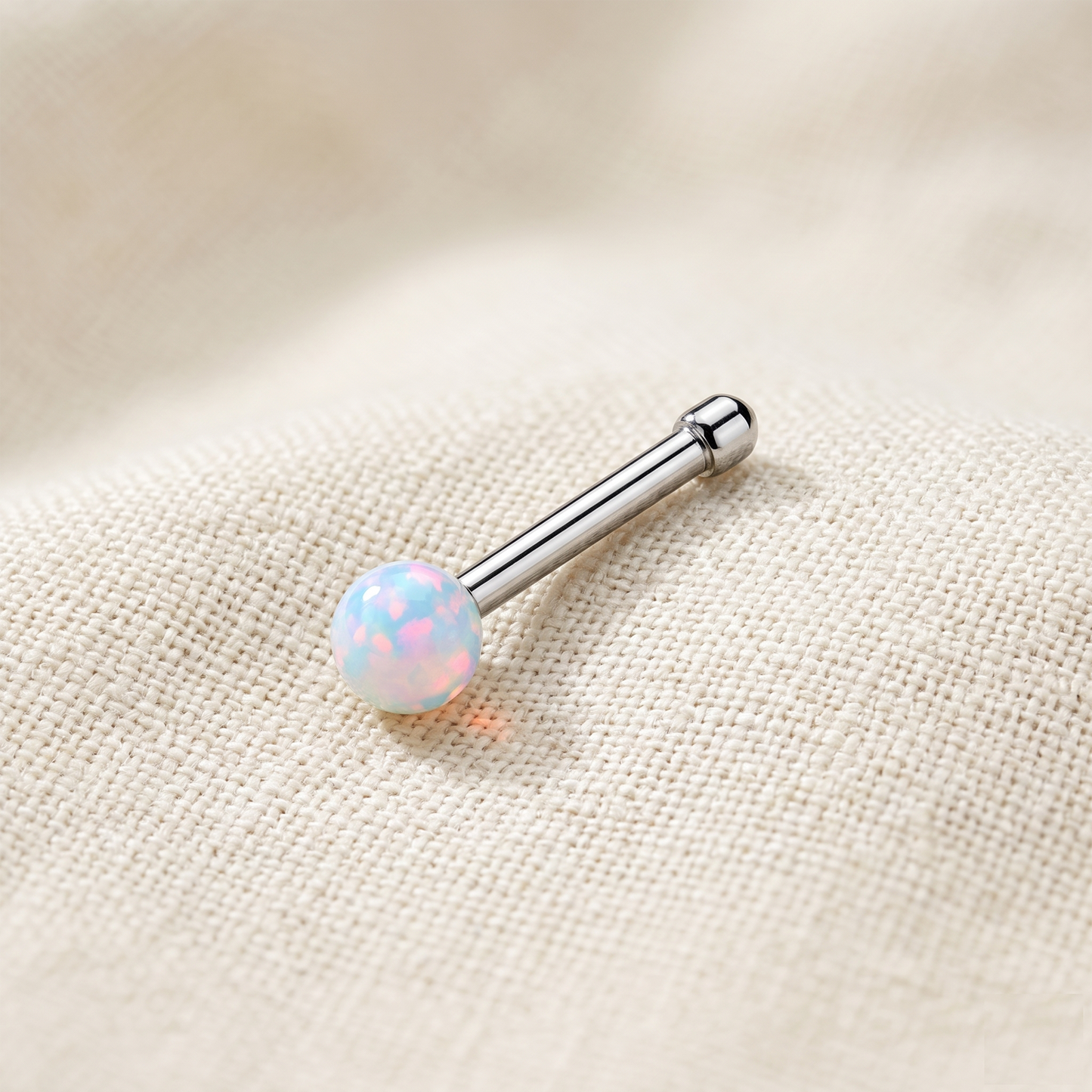 Surgical Steel Opal Ball Nose Bone Stud 20G