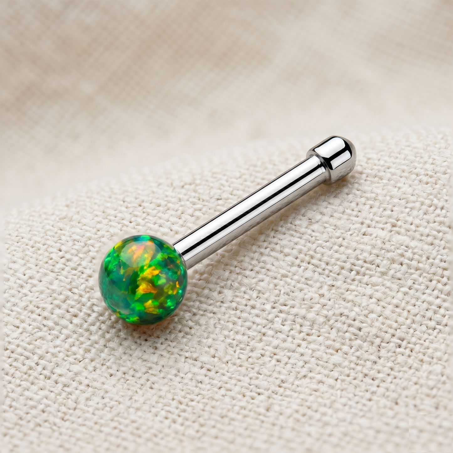Surgical Steel Opal Ball Nose Bone Stud 20G