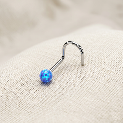 Surgical Steel Opal Ball Nose Screw 18G 20G