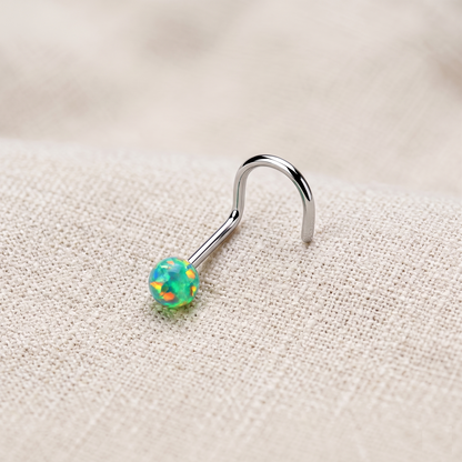 Surgical Steel Opal Ball Nose Screw 18G 20G