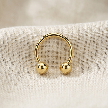 Surgical Steel Gold Horseshoe Circular Barbell