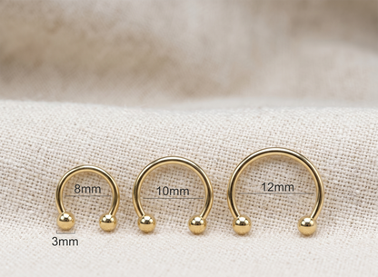 Surgical Steel Gold Horseshoe Circular Barbell