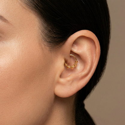 Titanium Diamond-Shaped Front Hinged Hoop 16G