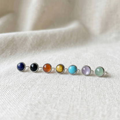 Titanium Natural Stone Round Threadless Top