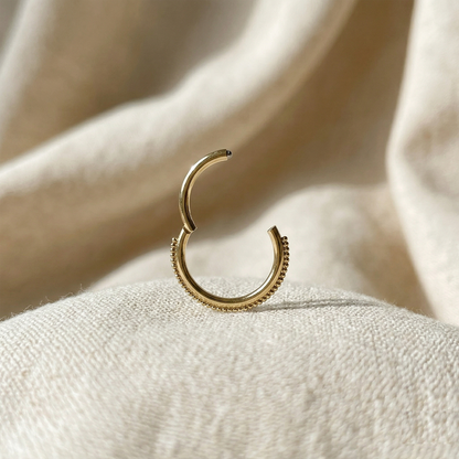 Surgical Steel Beaded Hinged Hoop 16G