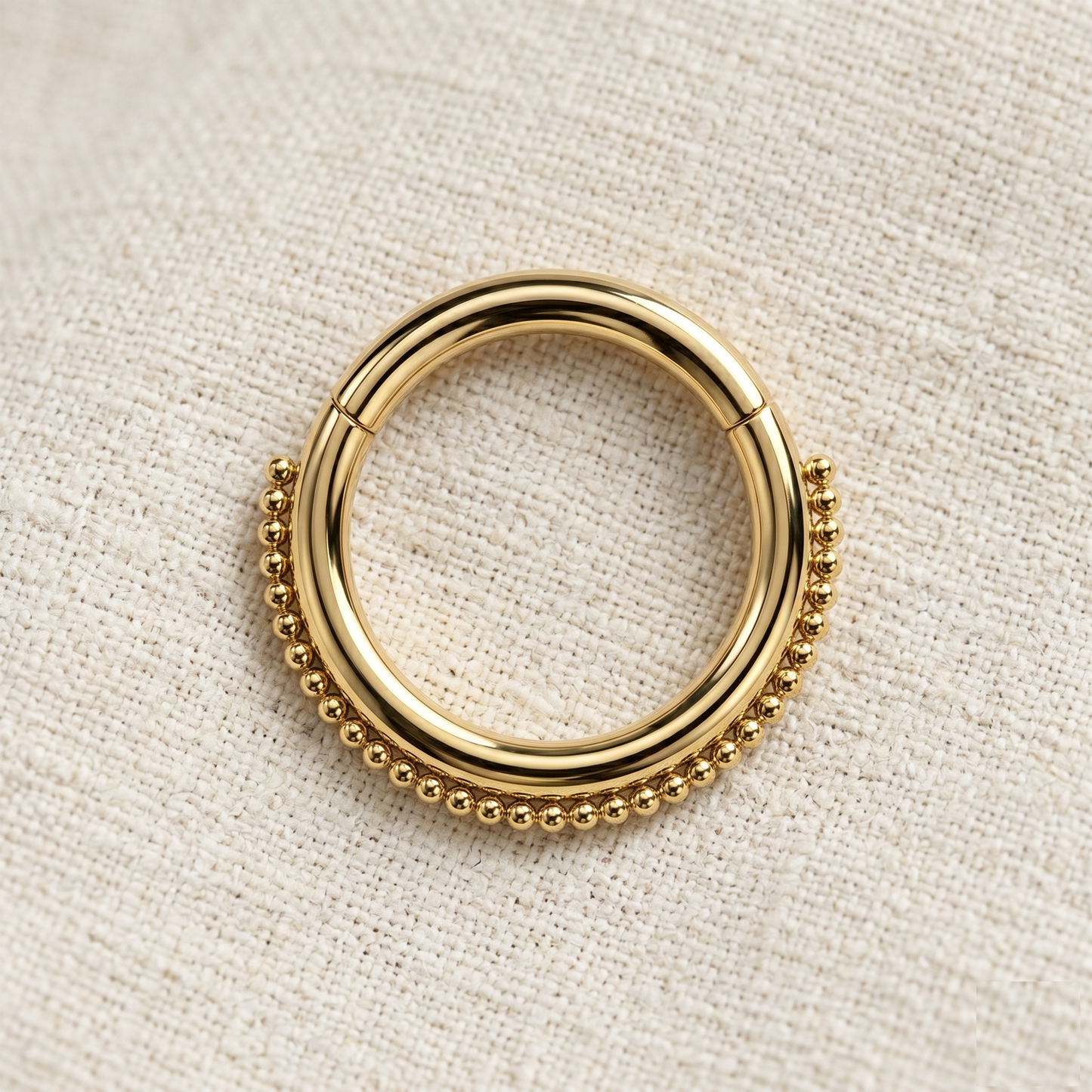 Surgical Steel Beaded Hinged Hoop 16G