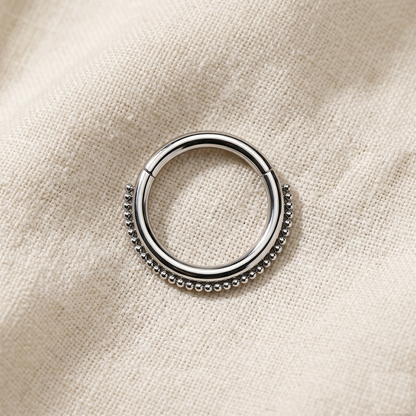 Surgical Steel Beaded Hinged Hoop 16G