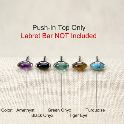 Titanium Marquise Natural Stone Threadless Top