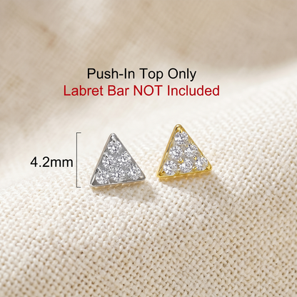 Titanium Triangle CZ Threadless Top