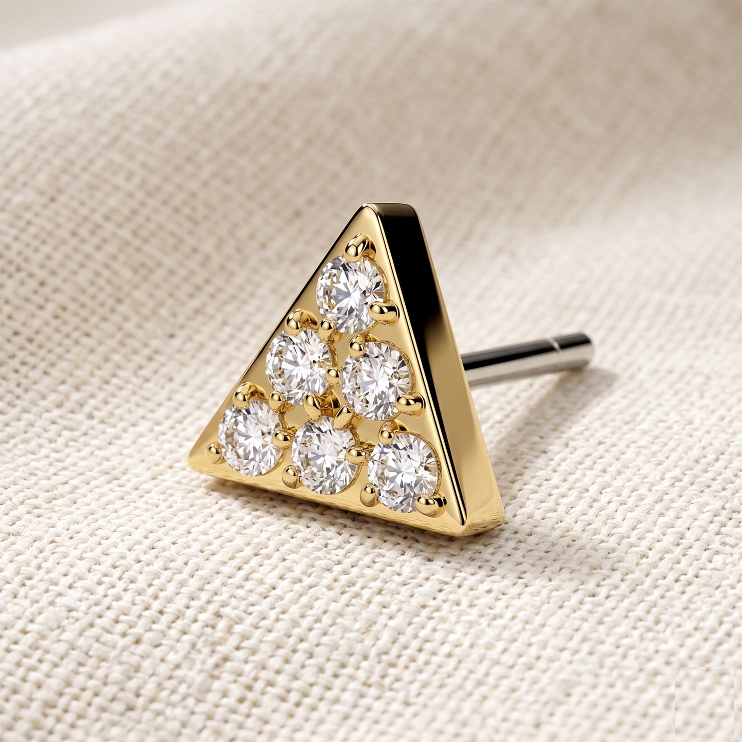Titanium Triangle CZ Threadless Top