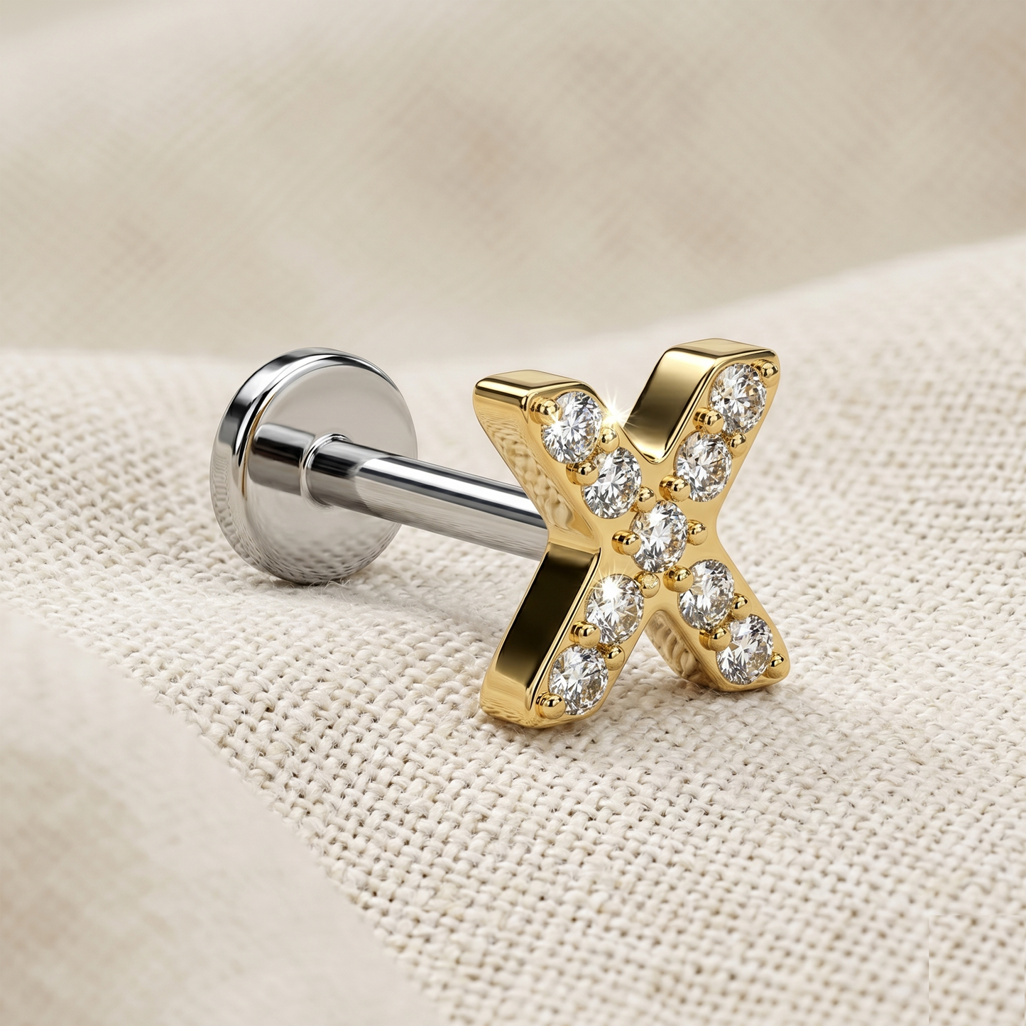Titanium X CZ Top Threadless Stud