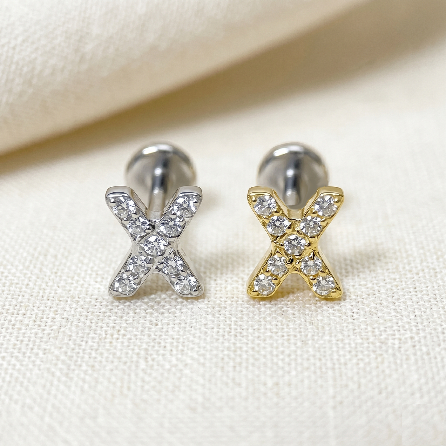 Titanium X CZ Top Threadless Stud