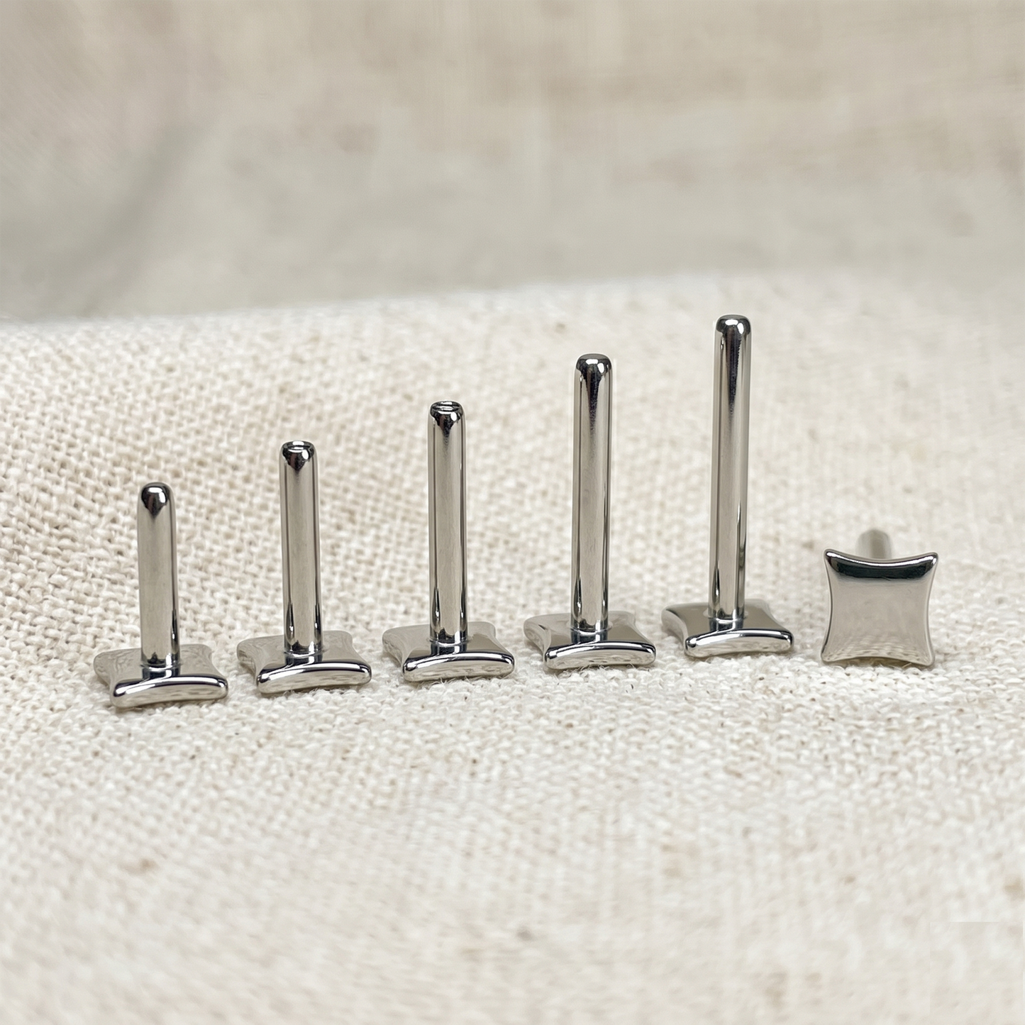 Titanium Diamond Flat Back Threadless Labret Bar