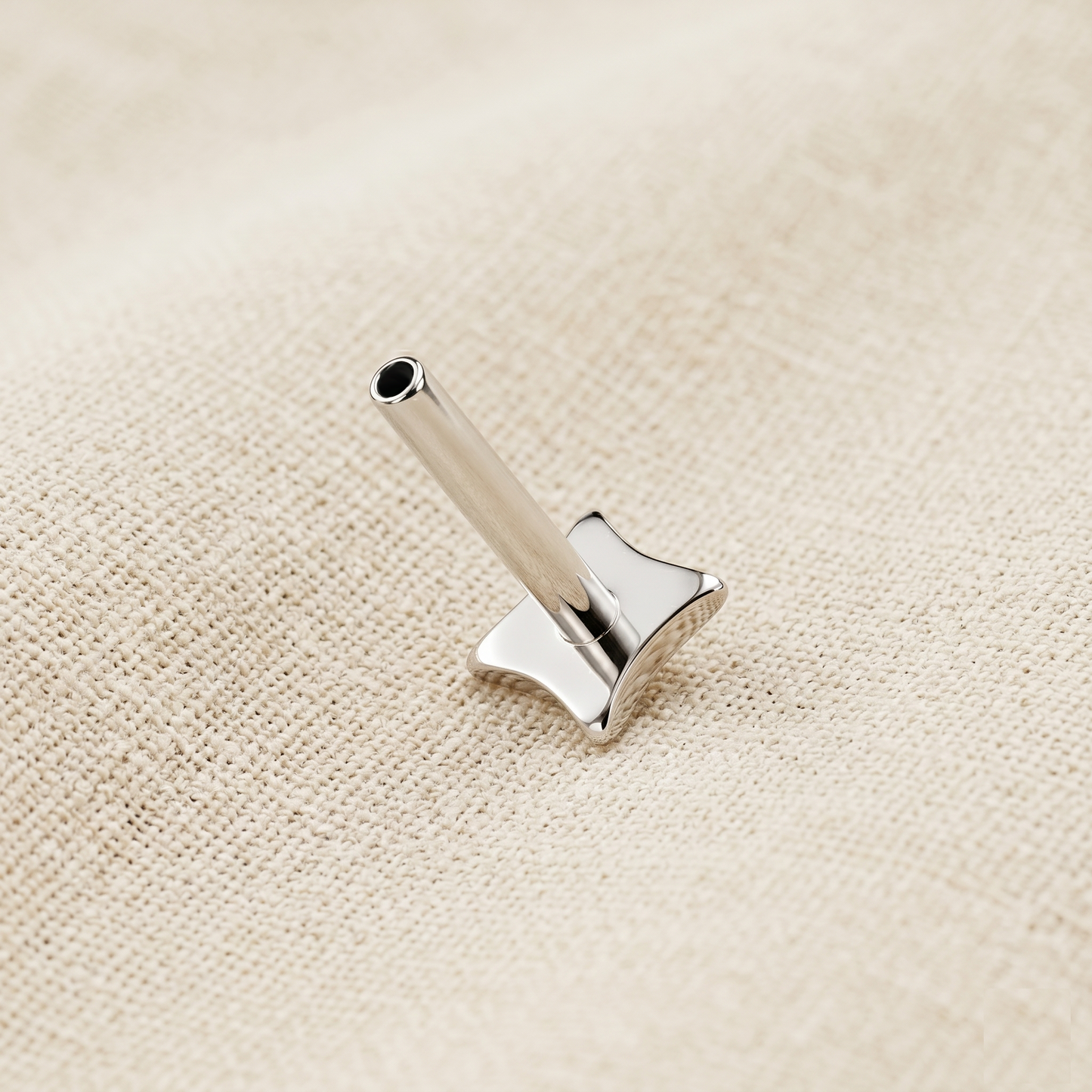 Titanium Diamond Flat Back Threadless Labret Bar