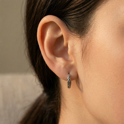 Surgical Steel Tribal Hoop Earrings 18G