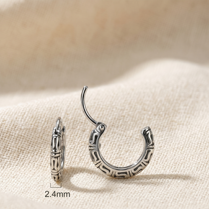 Surgical Steel Tribal Hoop Earrings 18G