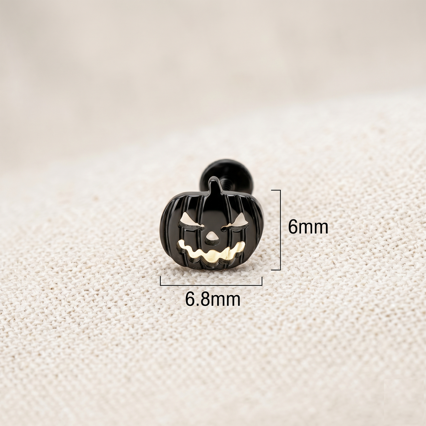 Titanium Jack O Lantern Threaded Labret 16G
