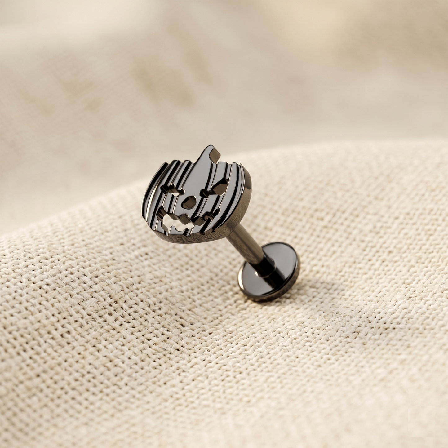 Titanium Jack O Lantern Threaded Labret 16G