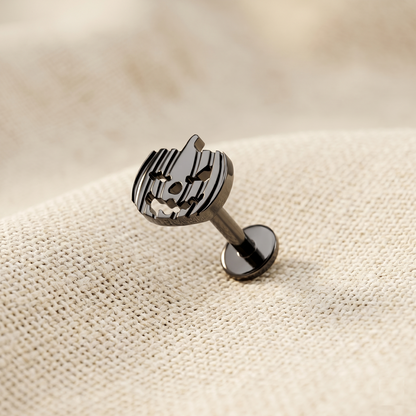 Titanium Jack O Lantern Threaded Labret 16G