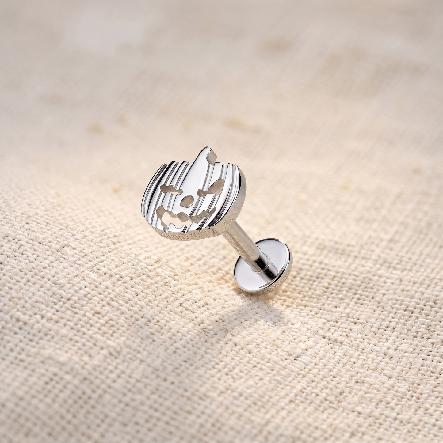 Titanium Jack O Lantern Threaded Labret 16G